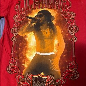 Red Lil Wayne Graphic T-Shirt